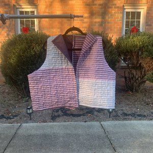 Upcycled Purple and Grey Striped Vest - Handmade, Upcycled, and One of a Kind (L